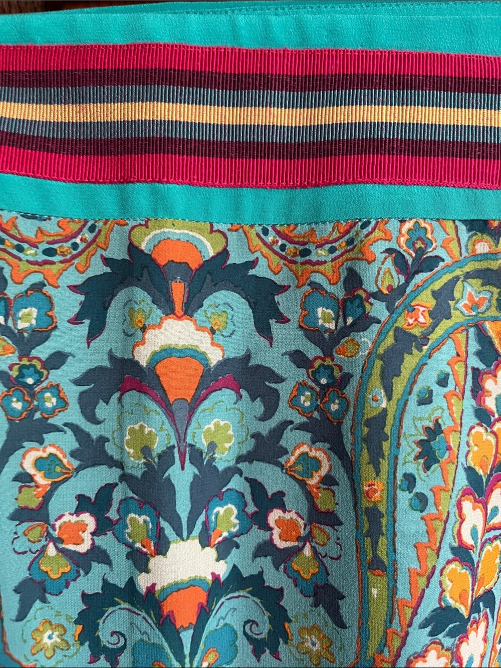 Etro Turquoise Multicolor Paisley Pencil Skirt - Picture 2 of 6